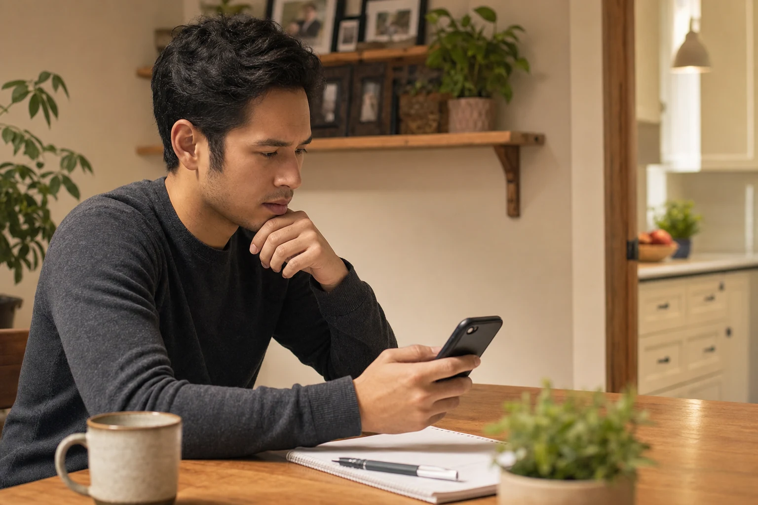 "Person using smartphone to browse social media, highlighting the risks of online posts for personal injury claims"