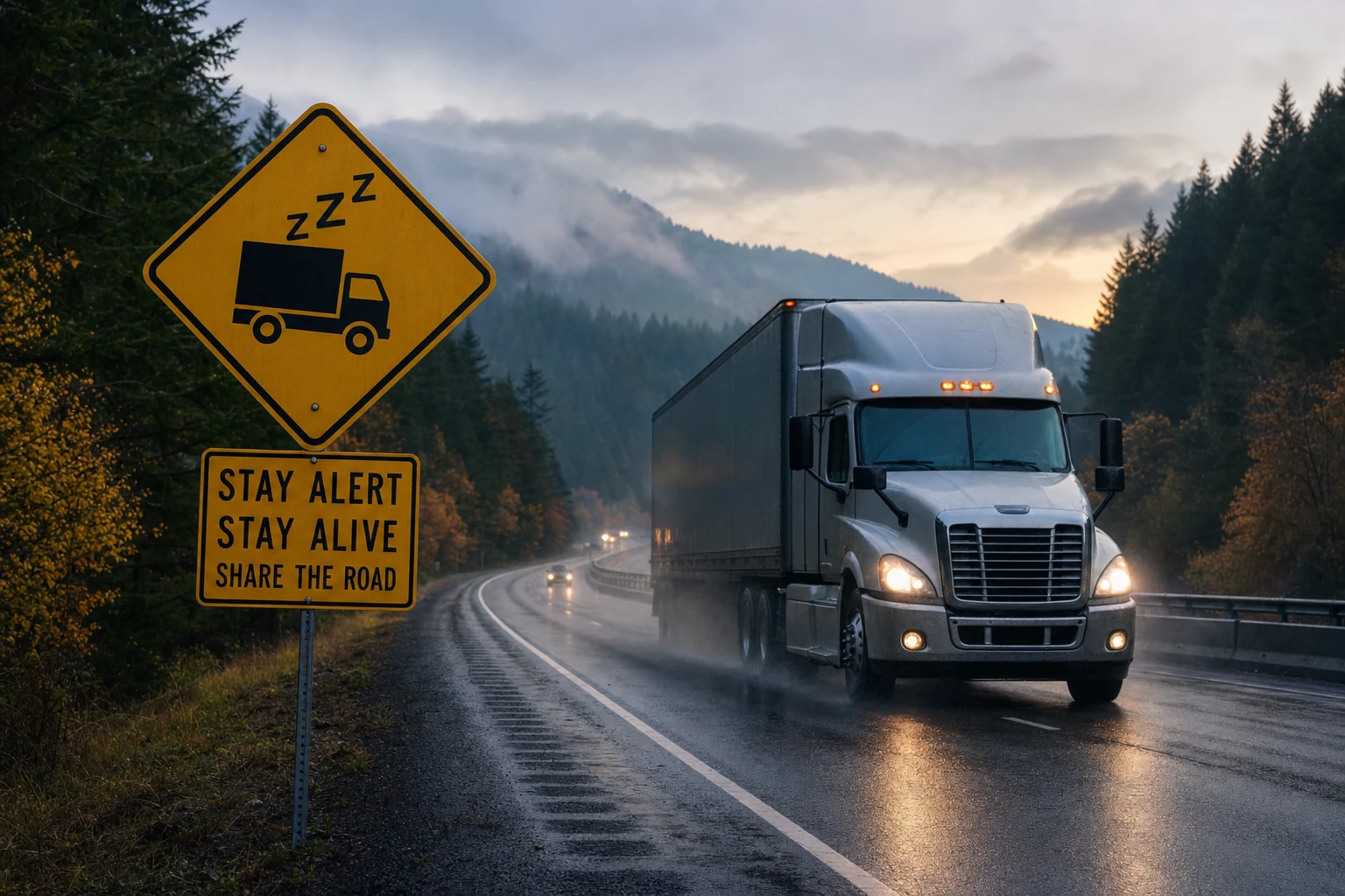 alt-tag: "Commercial truck accident caused by driver fatigue - Learn the risks and protect yourself"