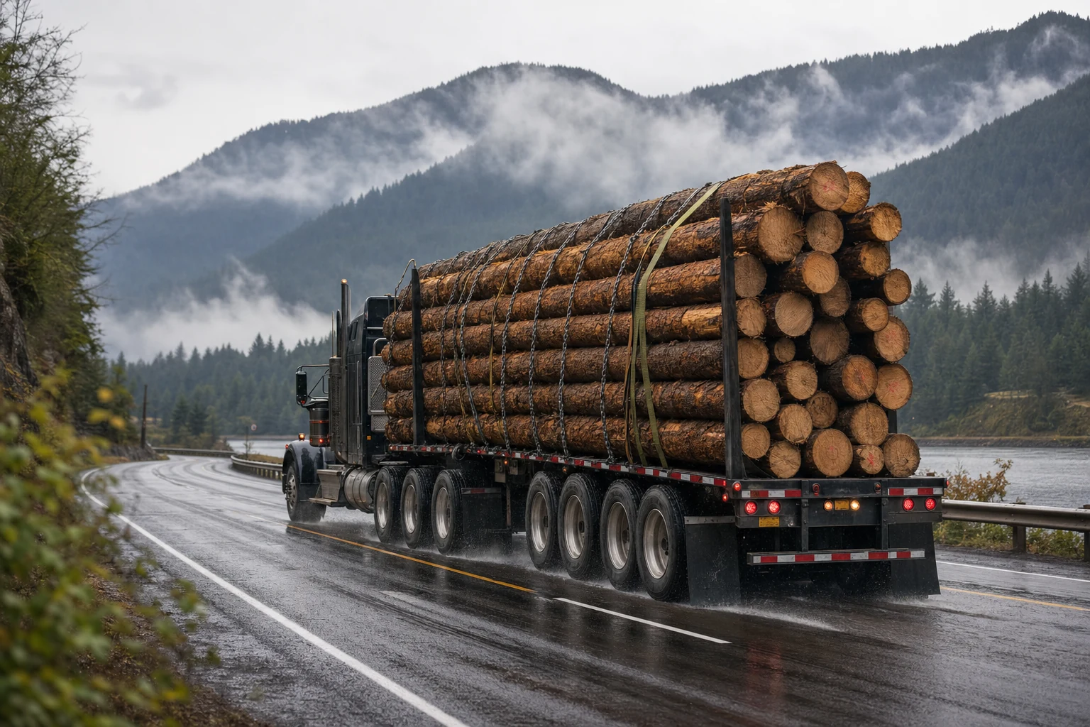 alt-tag: "Commercial truck accident on the highway, understanding load securement risks and protecting yourself"