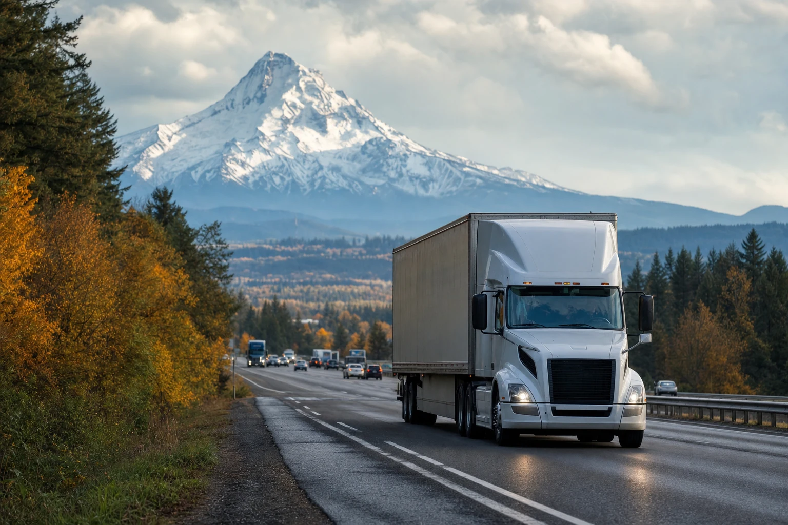 An investigator analyzes a commercial truck accident scene, collecting evidence to determine negligence and responsibility.