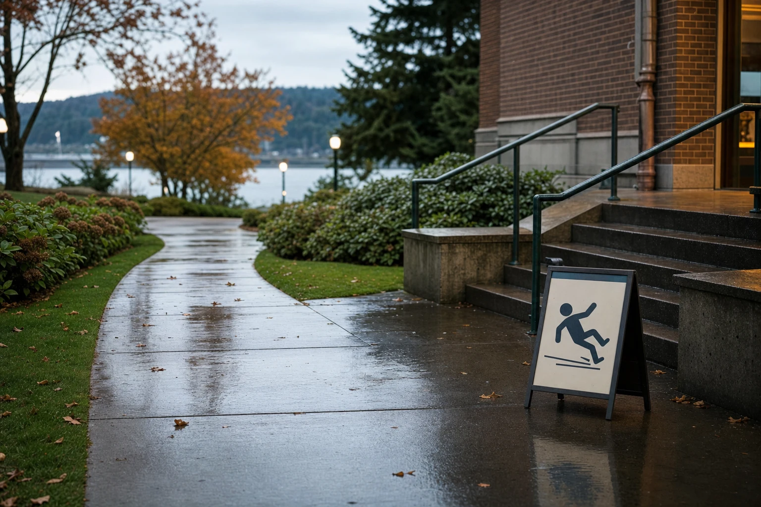 An Oregon lawyer discussing a premises liability case with a client