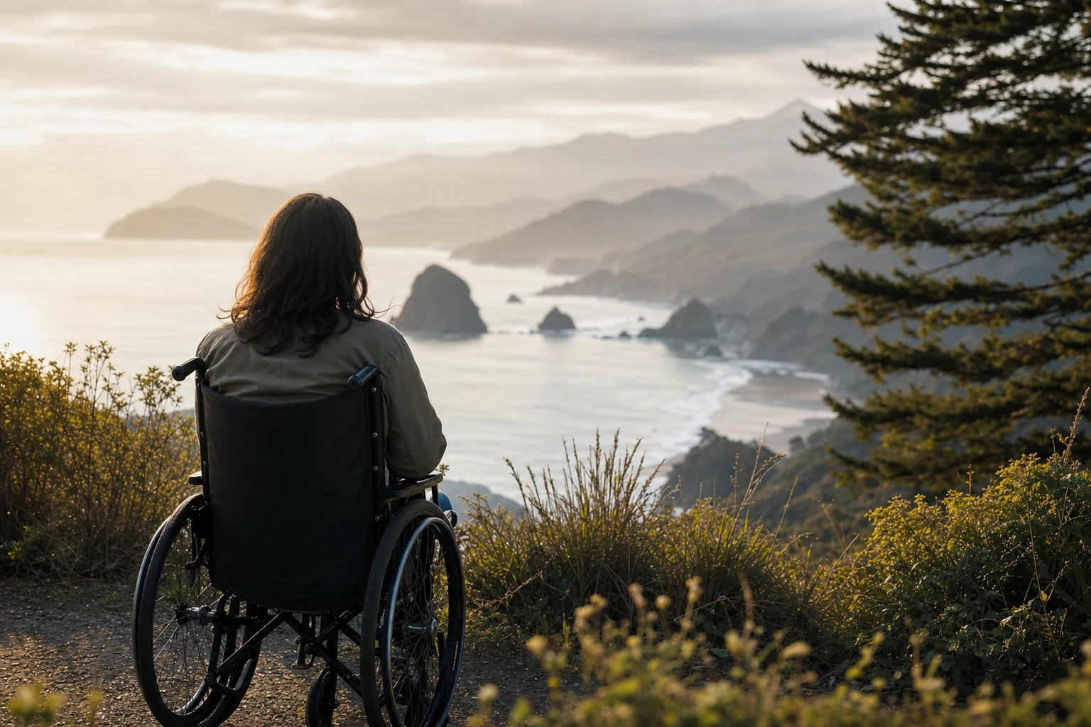 A man in a wheelchair looking at stacks of insurance papers, symbolizing the challenge of securing full claim payment following a severe car accident.