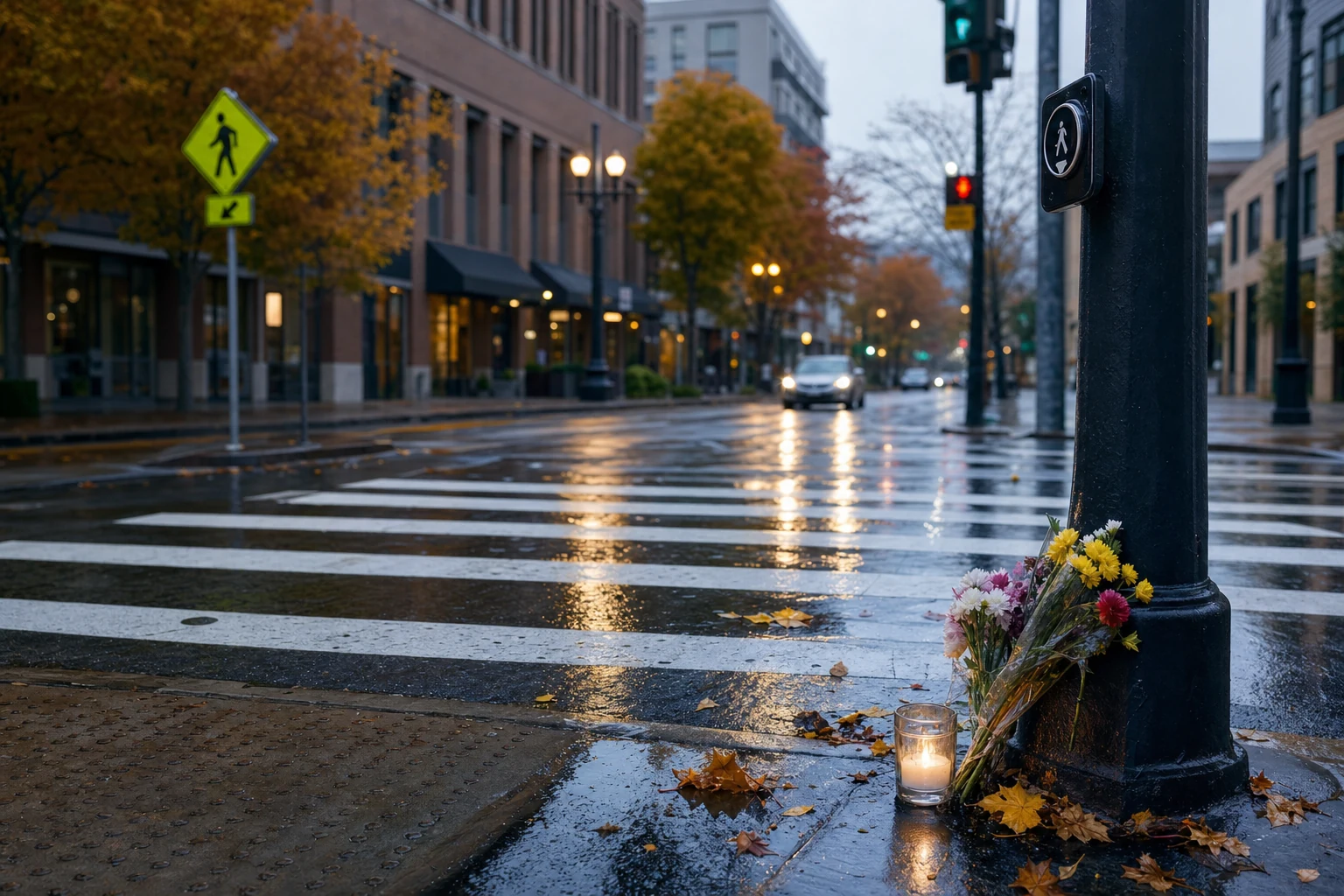 Attorney from Pacific Injury Law Firm inspecting a crosswalk scene for potential physical evidence following a pedestrian accident.