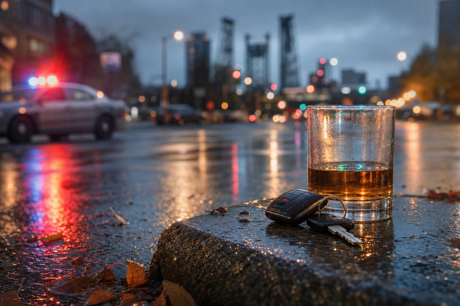 A concerned personal injury lawyer reviewing a case file related to a drunk driving accident.
