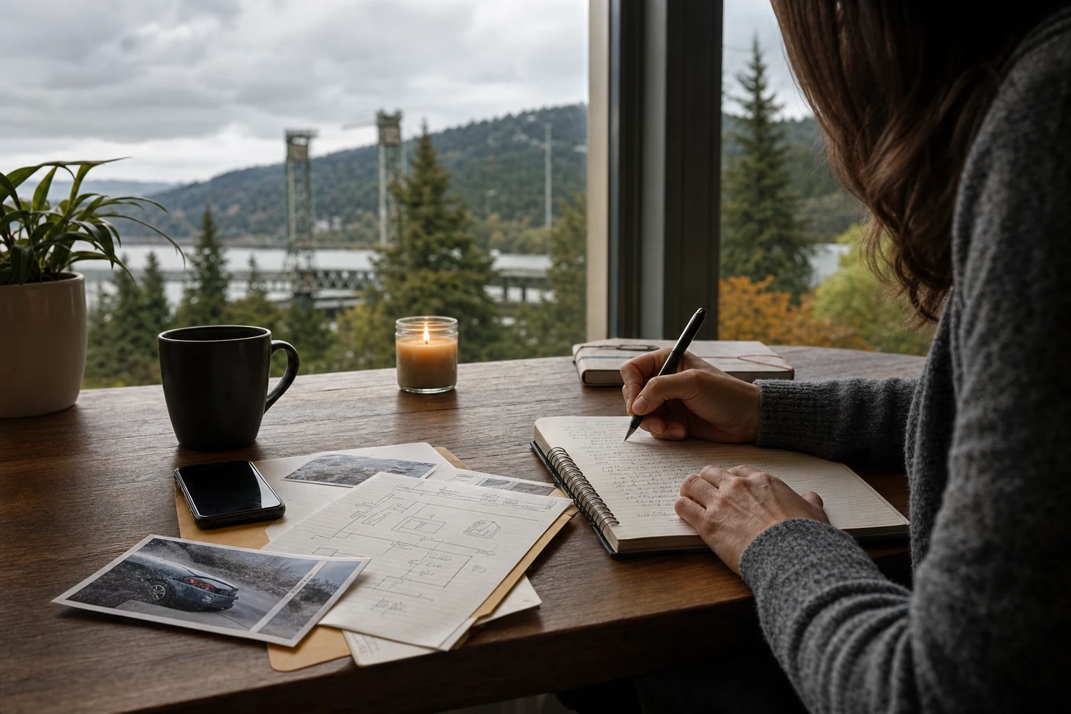An individual organizing documents related to their personal injury case.