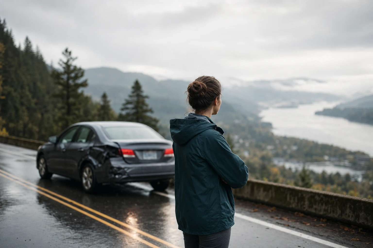 A concerned individual consulting with a personal injury attorney following a car accident