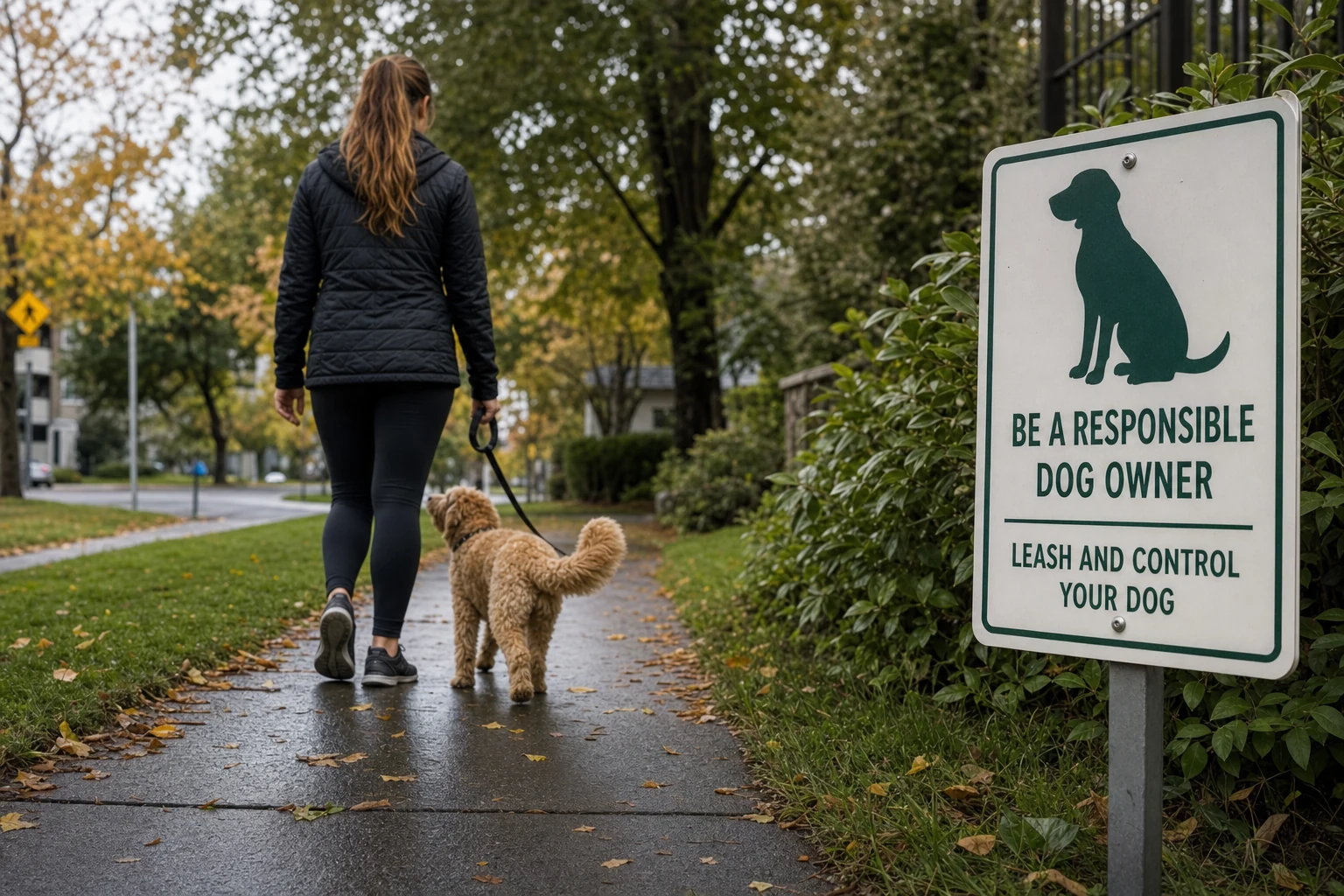 A concerned pet owner going through a training manual with her pet dog, emphasizing on responsible pet ownership.