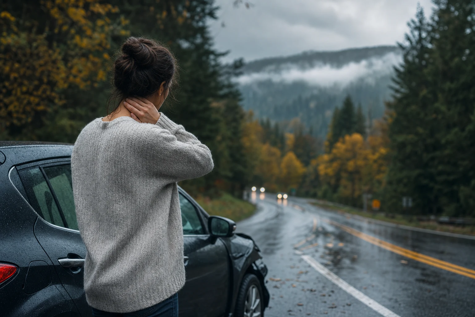 "Car accident aftermath emphasizing the importance of immediate medical treatment in Oregon."