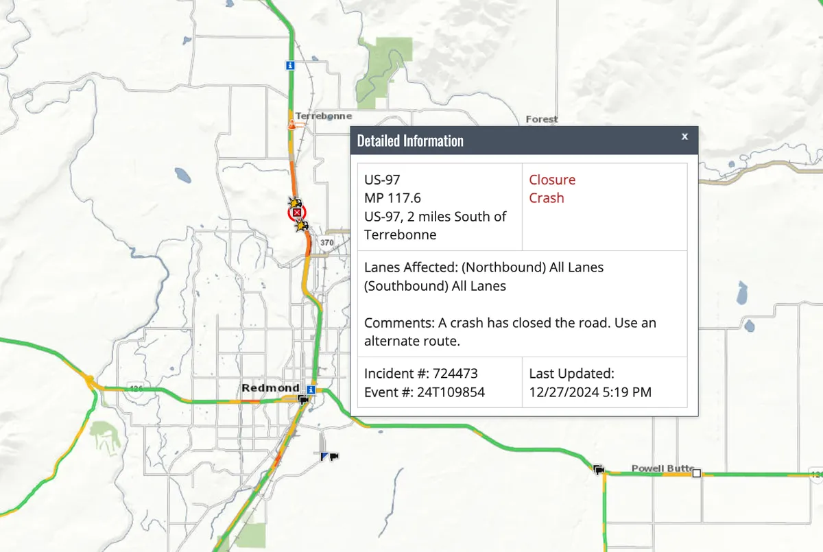 Fatal Collision on Highway 97 Near Terrebonne Claims One Life, Leaves Another Seriously Injured